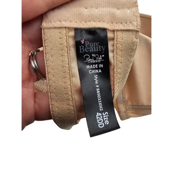 Pure Beauty by Rene Rofe Womens Sz 42DD T Shirt Bra Solid beige - Picture 4 of 4